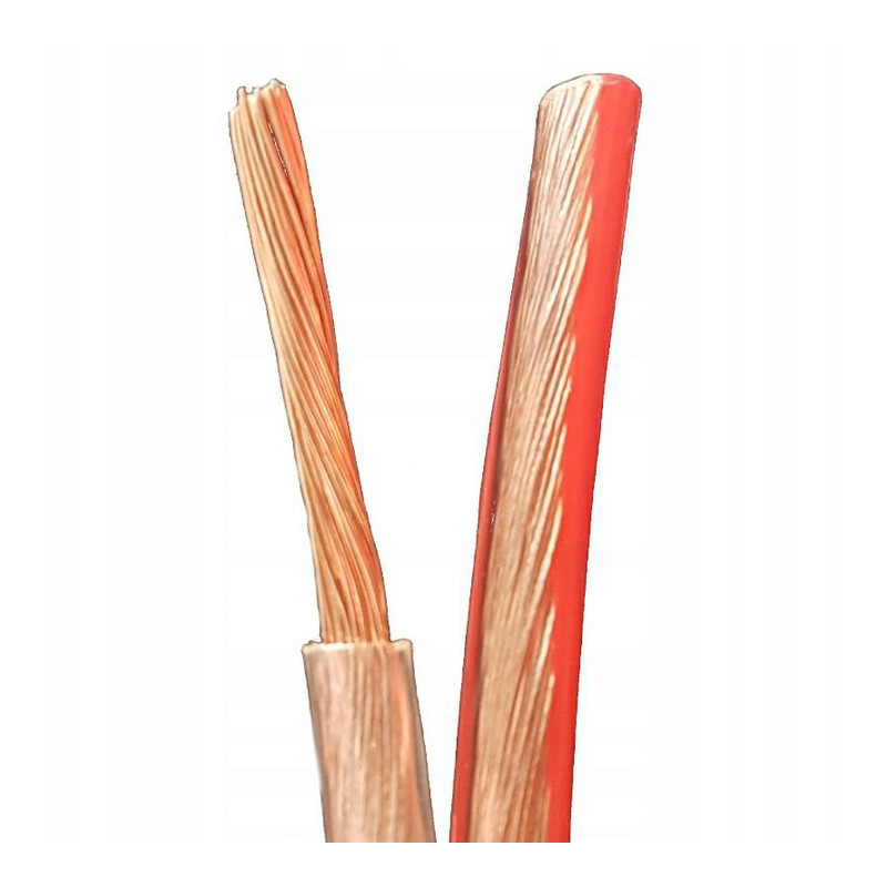 Kabel głośnikowy przezroczysty CCA 2x1mm² 100m