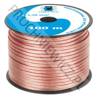 Kabel głośnikowy przezroczysty CCA 2x0,35mm² 100m