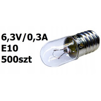 Żarówka radioskalowa 6,3V/0,3A E10 500szt