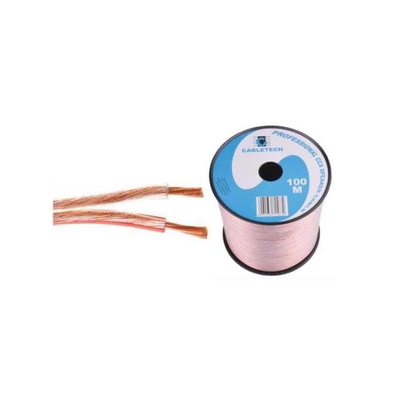 Kabel głośnikowy przezroczysty CCA 2x0,5mm² 100m