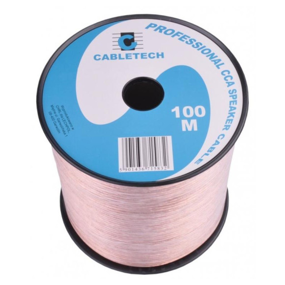 Kabel głośnikowy przezroczysty CCA 2x0,5mm² 100m