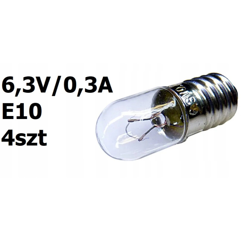 Żarówka radioskalowa 6,3V/0,3A E10 4szt