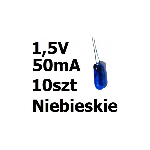 Żarówka miniaturowa niebieska 3x7mm 1,5V 50mA 10sz