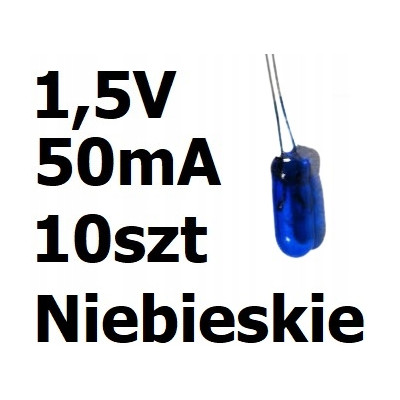 Żarówka miniaturowa niebieska 3x7mm 1,5V 50mA 10sz