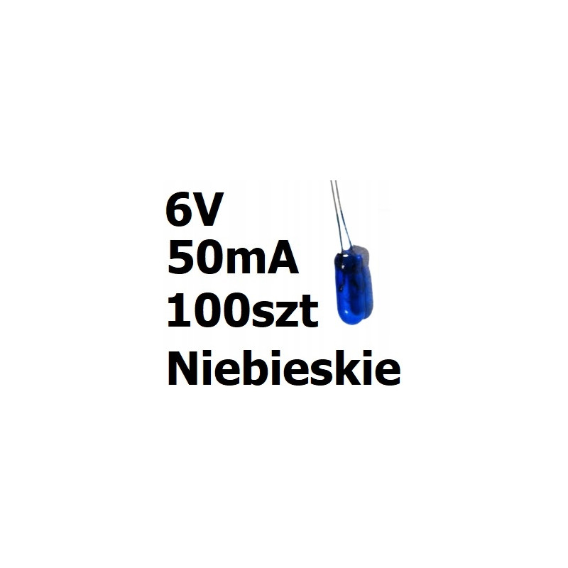 Żarówka miniaturowa niebieska 3x7mm 6V 50mA 100szt