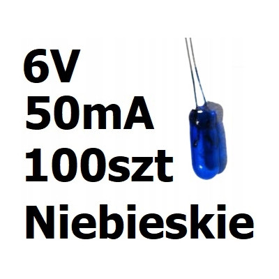 Żarówka miniaturowa niebieska 3x7mm 6V 50mA 100szt