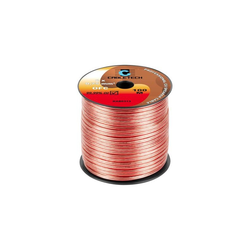 Kabel głośnikowy miedź 99,9% OFC 2x0,75mm 100m