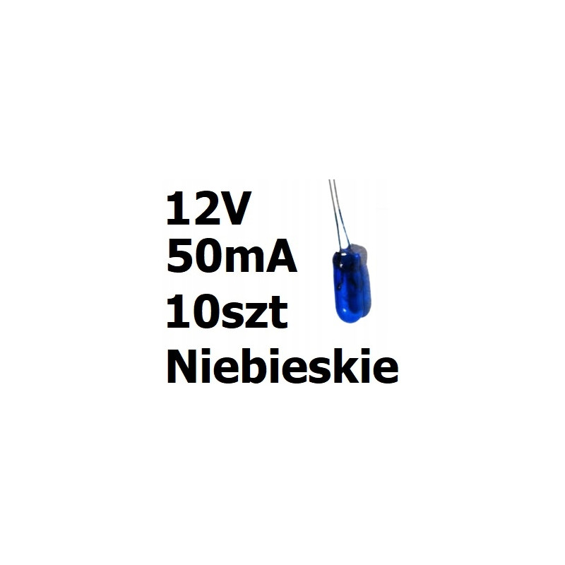 żarówka miniaturowa niebieska 3x7mm 12V 50mA 10szt