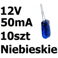 żarówka miniaturowa niebieska 3x7mm 12V 50mA 10szt
