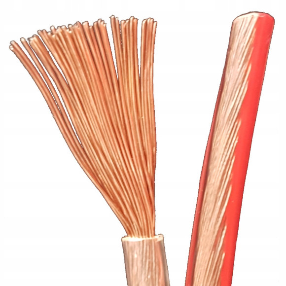 Kabel głośnikowy przezroczysty CCA 2x2mm² 100m