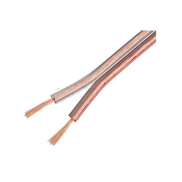 Kabel głośnikowy przezroczysty CCA 2x2mm² 100m