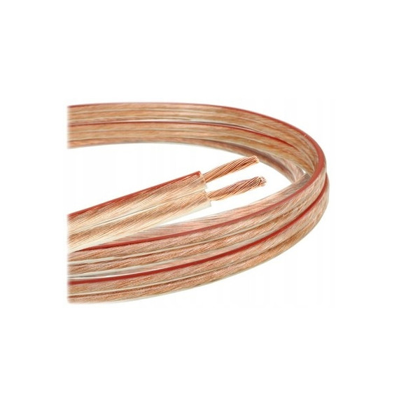 Kabel głośnikowy przezroczysty CCA 2x2mm² 100m