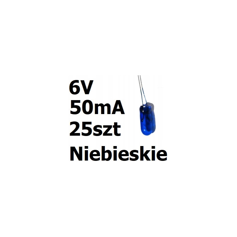 Żarówka miniaturowa niebieska 3x7mm 6V 50mA 25szt