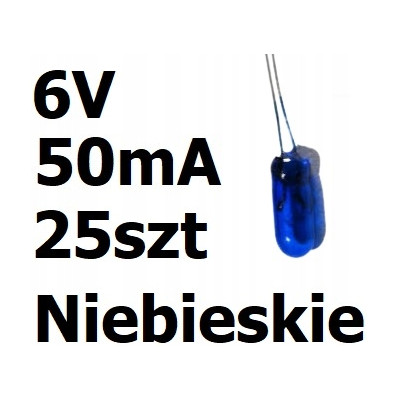 Żarówka miniaturowa niebieska 3x7mm 6V 50mA 25szt