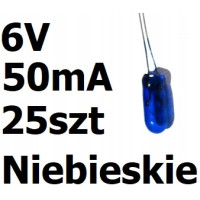 Żarówka miniaturowa niebieska 3x7mm 6V 50mA 25szt