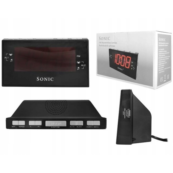 Cyfrowy radiobudzik Jumbo Sonic CR-828