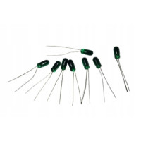 mini żarówka zielona z wąsami 14V 50mA 10szt
