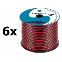 Kabel głośnikowy czarno-czerw. CCA 2x0,2mm² 100m