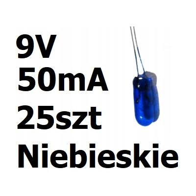 Żarówka miniaturowa niebieska 3x7mm 9V 50mA 25szt