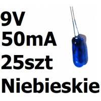 Żarówka miniaturowa niebieska 3x7mm 9V 50mA 25szt