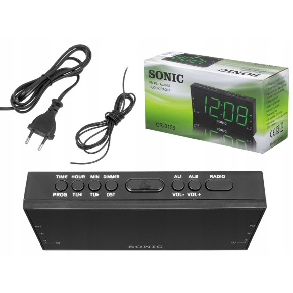 Radiobudzik sieciowo-bateryjne AM, FM Sonic CR-3155