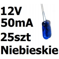 Żarówka miniaturowa niebieska 3x7mm 12V 50mA 25szt