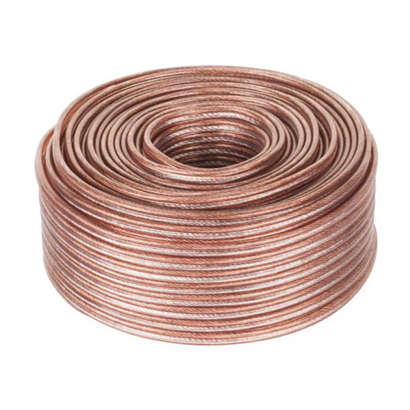 Kabel głośnikowy przezroczysty CCA 2x2,5 mm² 100m