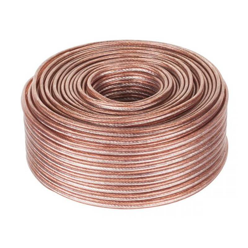 Kabel głośnikowy przezroczysty CCA 2x2,5 mm² 100m