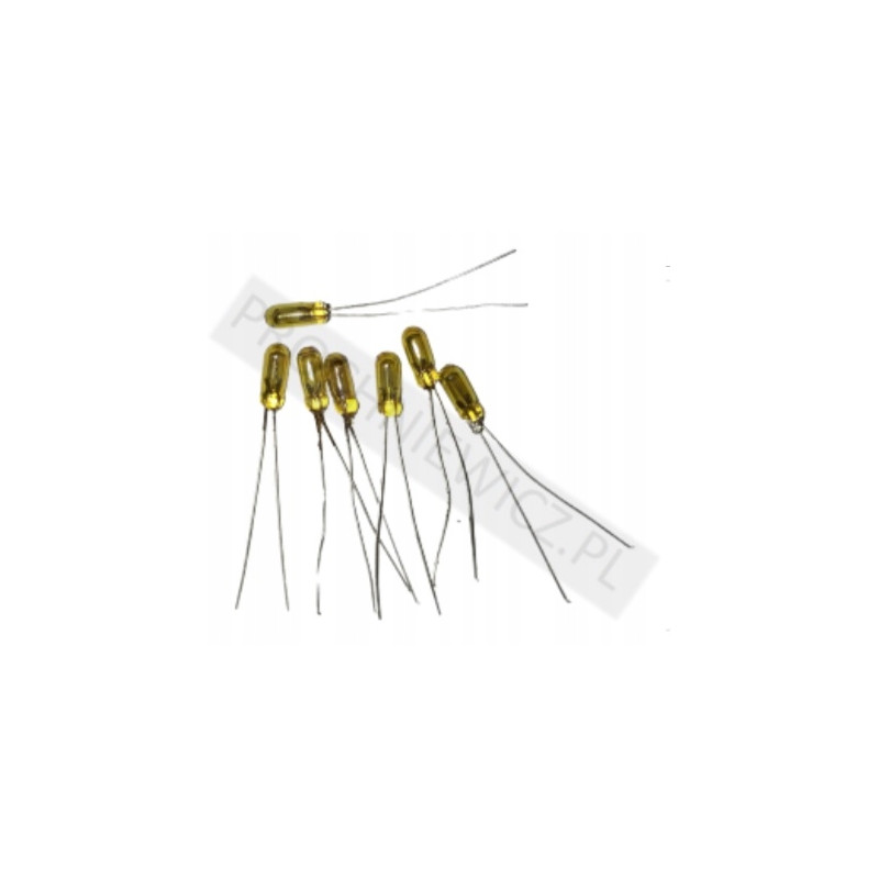 mini żarówka żółta z wąsami 1,5V 50mA 100szt