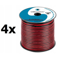 Kabel głośnikowy czerwono-czarny CCA 2x0,75mm 100m 4rolki