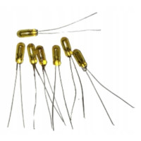 mini żarówka żółta z wąsami 1,5V 50mA 10szt