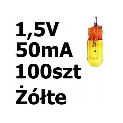 Żarówka miniaturowa żółta 3x7mm 1,5V 50mA 100szt