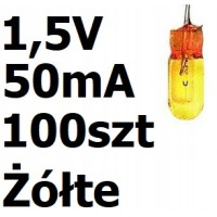 Żarówka miniaturowa żółta 3x7mm 1,5V 50mA 100szt