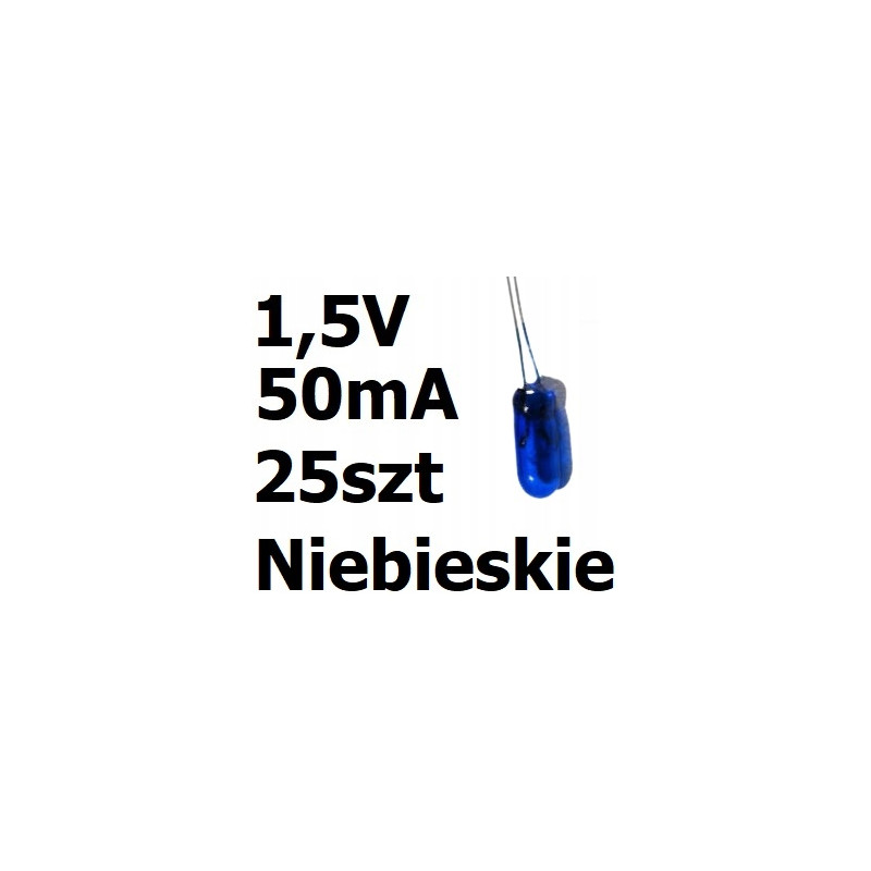 Żarówka miniaturowa niebieska 3x7mm 1,5V 50mA 25sz