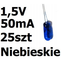 Żarówka miniaturowa niebieska 3x7mm 1,5V 50mA 25sz