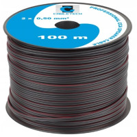 Kabel przewód głośnikowy czarny CCA 2x0,50mm² 100m