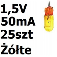 Żarówka miniaturowa żółta 3x7mm 1,5V 50mA 25szt