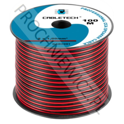 Kabel głośnikowy czerwono-czarny CCA 2x1,5mm² 100m