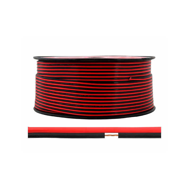 Kabel głośnikowy czerwono-czarny CCA 2x1,5mm² 100m