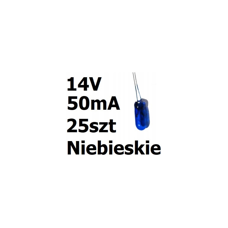 Żarówka miniaturowa niebieska 3x7mm 14V 50mA 25szt