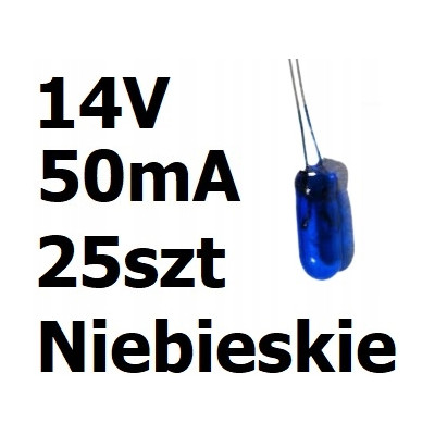 Żarówka miniaturowa niebieska 3x7mm 14V 50mA 25szt