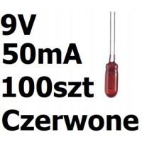 żarówka miniaturowa czerwona 3x7mm 9V 50mA 100szt