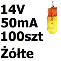 Żarówka miniaturowa żółta 3x7mm 14V 50mA 100szt