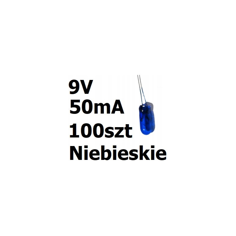 Żarówka miniaturowa niebieska 3x7mm 9V 50mA 100szt