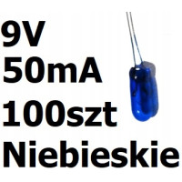 Żarówka miniaturowa niebieska 3x7mm 9V 50mA 100szt