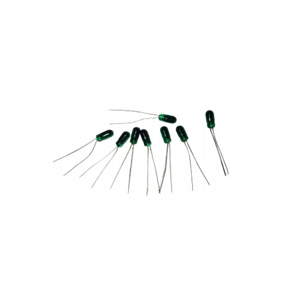 mini żarówka zielona z wąsami 12V 50mA 10szt