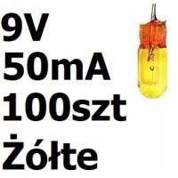 Żarówka miniaturowa żółta 3x7mm 9V 50mA 100szt