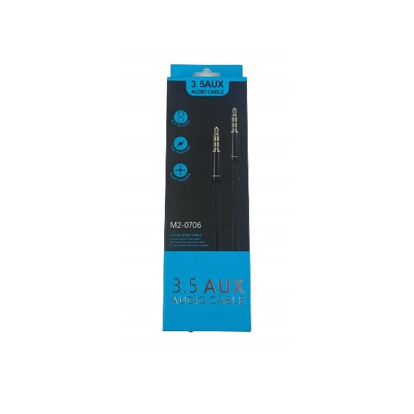 Kabel AUX Jack 3.5 - Jack 3.5 4pol plecionka 1m HQ