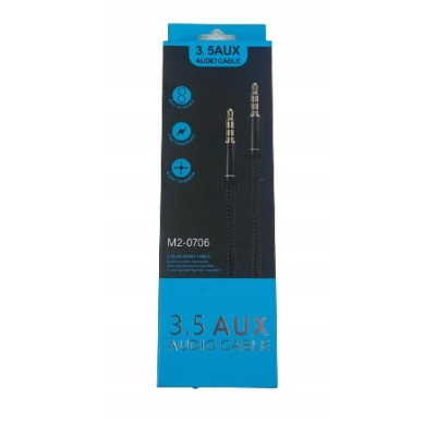 Kabel AUX Jack 3.5 - Jack 3.5 4pol plecionka 1m HQ