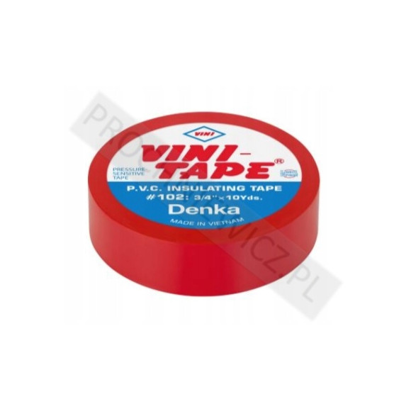 Taśma izolacyjna czerwona PCV Vini 10yd 3szt.